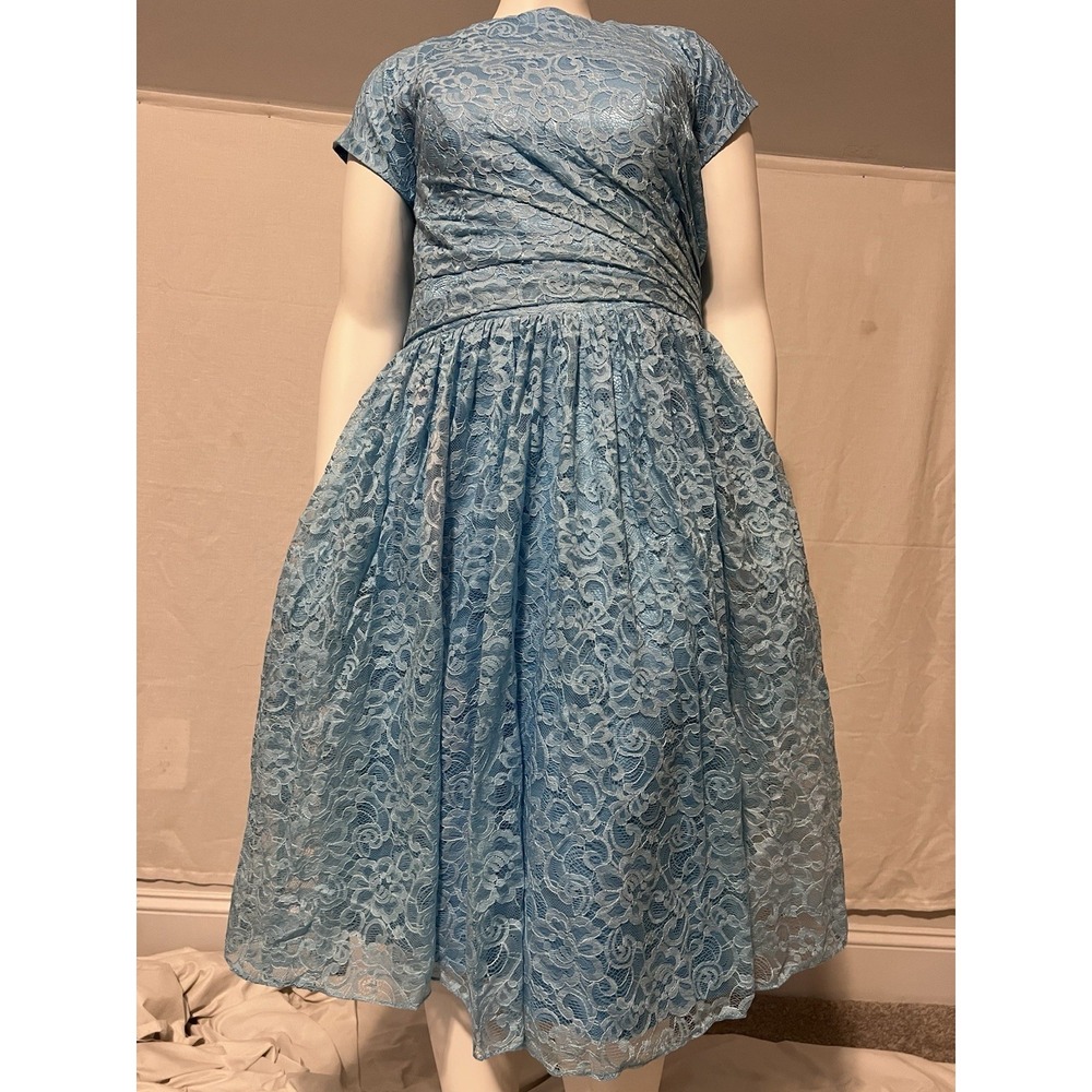 Vintage Retro 60's Turquoise Lace Romantic Party Dress Size S 6 NWT Wedding